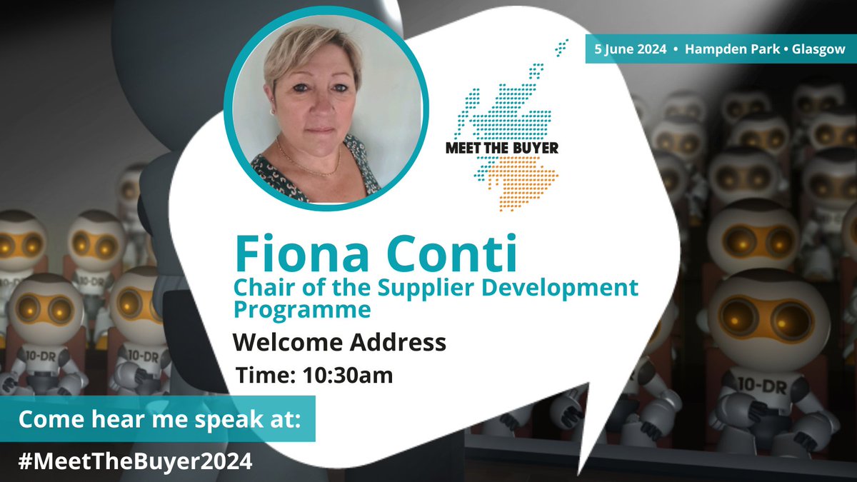 Speaker Announcement: Fiona Conti, Chair of the SDP, will deliver the Welcome Address at #MeetTheBuyer2024. Want to hear Fiona speak? Book your free place to attend Meet the Buyer, on 5 June at Hampden Park, & stop by the Auditorium at 10:30am: bit.ly/3TYxhwJ