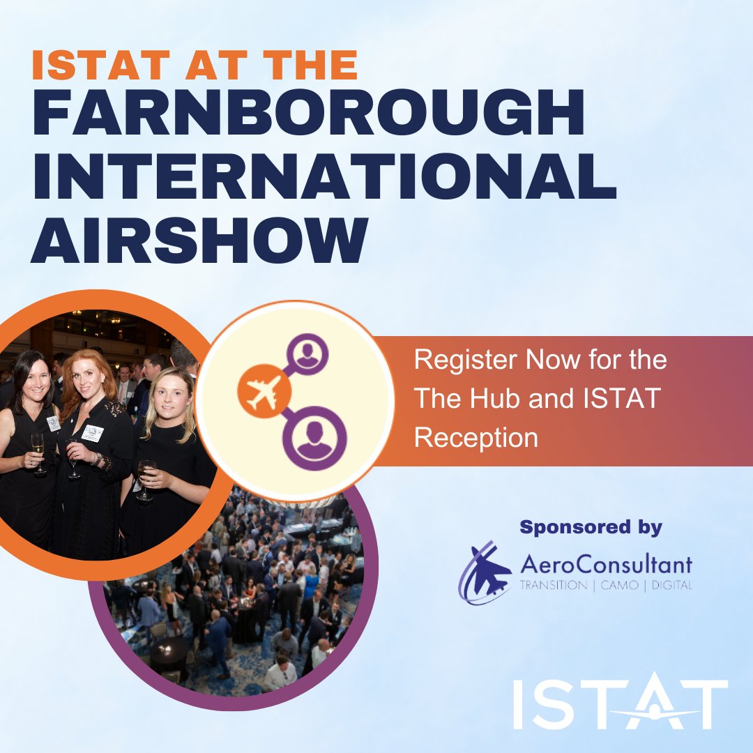 Don't miss out! Secure your spot for the ISTAT Hub at the Farnborough International Airshow. Join us in London to network and refuel in a casual setting amidst the hustle and bustle of the airshow. #ISTATEvents 👉 Register now as space is limited! bit.ly/4bk81YP