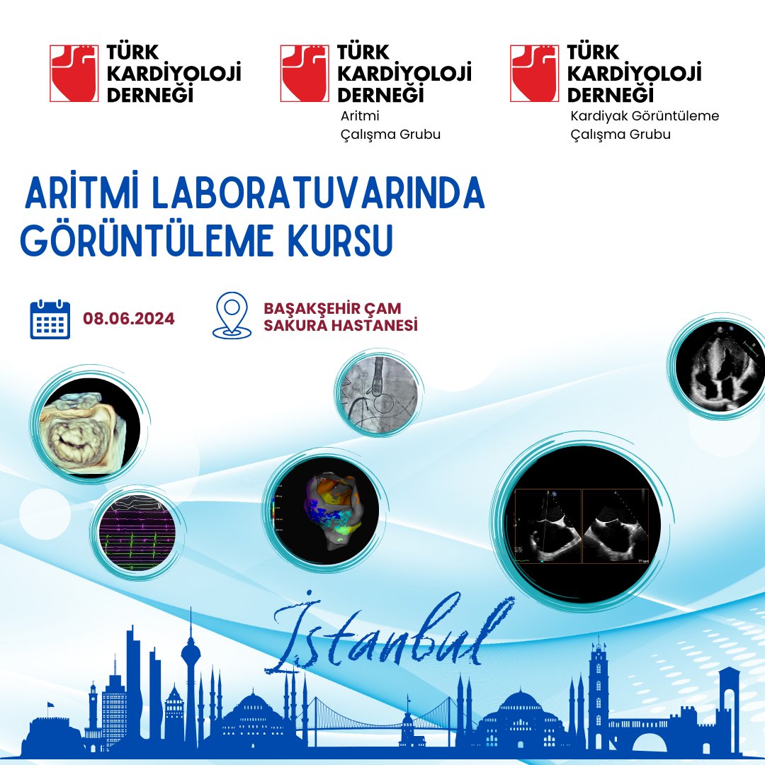 8 Haziran’da Başakşehir Çam ve Sakura hastanesinde gerçekleşecek olan Aritmi Laboratuvarında Görüntüleme Kursumuza değerli katılımlarınızı bekleriz.
tkd.org.tr/duyuru/5199/ar…