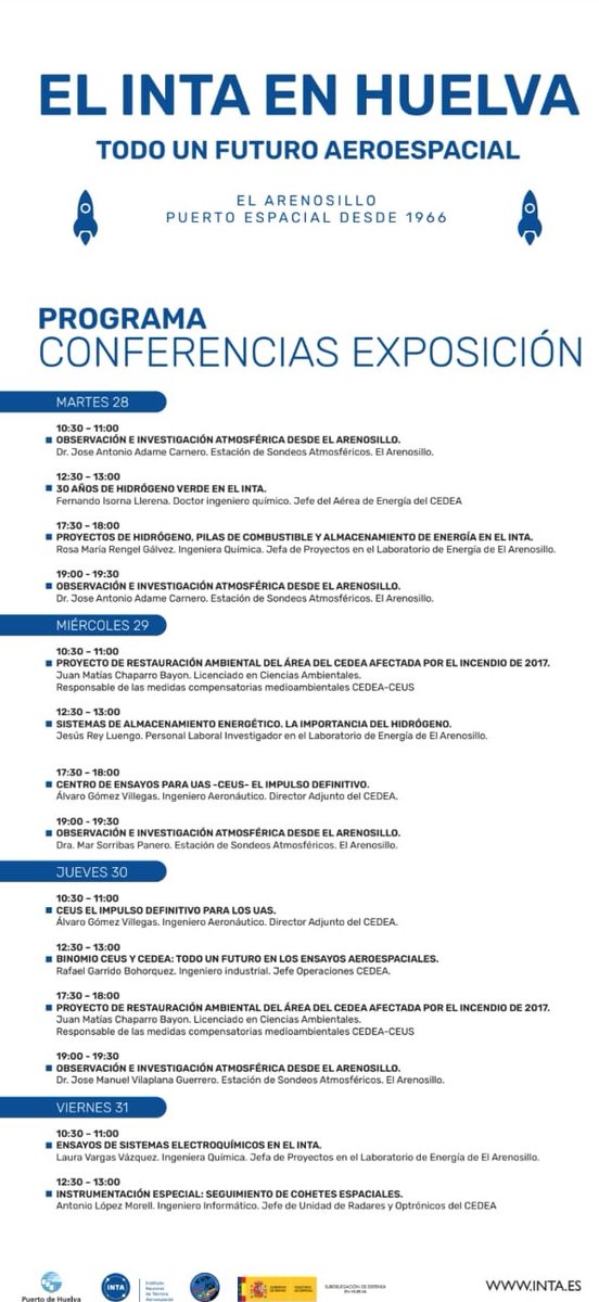 intaespana's tweet photo. Hoy inauguramos en Las Cocheras del Puerto de Huelva ⚓️ la exposición ‘El INTA en Huelva, todo un futuro aeroespacial. Puerto espacial desde 1966’ 🚀🛰️✈️

Os invitamos a seguir el acto en directo a partir de las 19.15 horas en este enlace:

https://t.co/puPPgKkbmk 

#CEDEA #CEUS https://t.co/hLkWbttTDP
