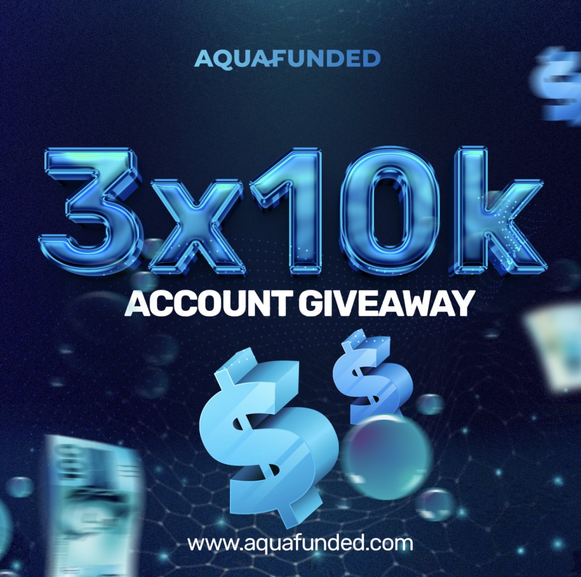 🚨 GIVEAWAY ALERT 🚨 🎁 3X $10k Account Giveaway 🎁 To enter: ✅ Follow @tradericch | @AquaFunded | @tradewithhuncho | @HighbluesF ✅ Join our vibrant community: t.me/tradericch231 ✅ Like, Retweet & Tag your favorite traders Winners will be announced in 72hrs⏰