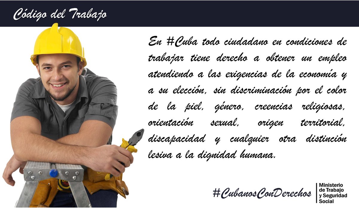 MTSS_CUBA's tweet photo. Decreto 96: “Protocolo de Actuación ante Situaciones de Discriminación, Violencia y Acoso en el Ámbito Laboral”. #MtssCuba https://t.co/ABEhFegOdw