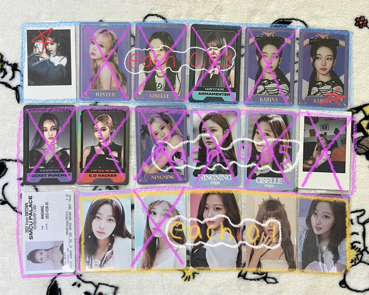 oee_rmy's tweet photo. 에스파 포토카드 포카 양도 판매합니다!
>0.5 이상만 거래< 모든 인증 가능🙆‍♀️
큰 하자는 없지만 너무 예민하신 분들은 ❌
배송방법은 우체국이나 반택만 가능해요!
편하게 dm🙇☺️

aespa photocard pc sell karina giselle winter ningning 카리나 지젤 윈터 닝닝 lts 트레카 trading card girls smcu https://t.co/dfmJhNFfGx