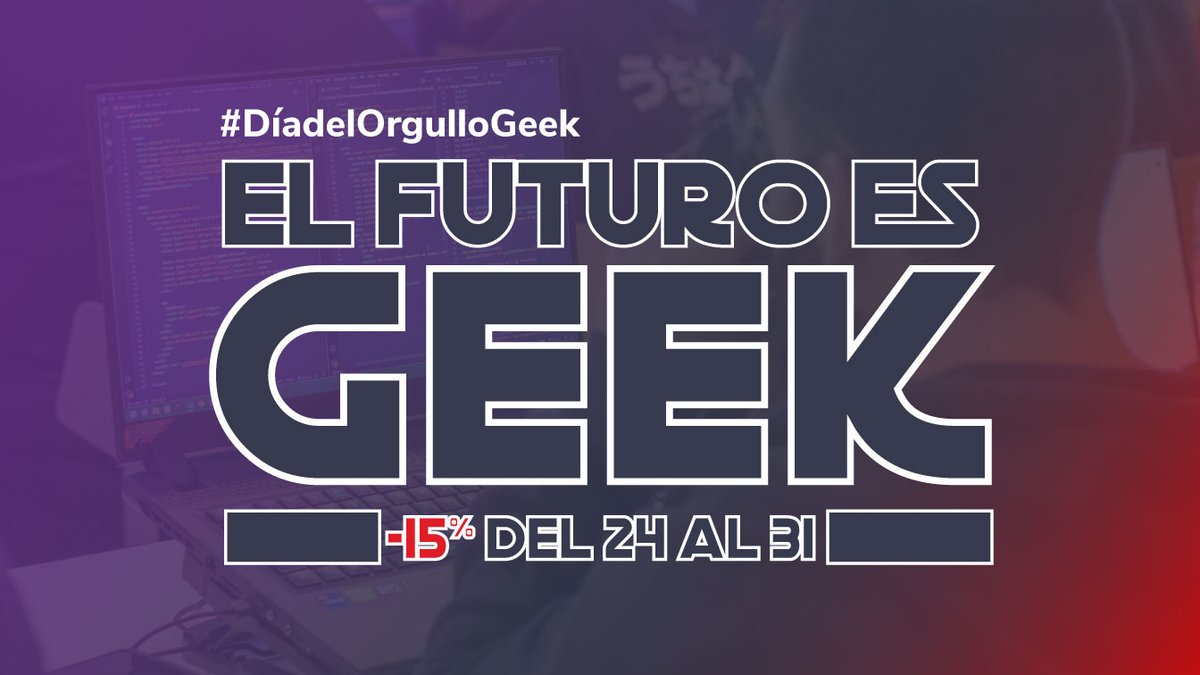 ¿#Geek se nace o se hace? 🤔Creemos firmemente que El Futuro es Geek y queremos ayudarte a prepararte para él. 

🔥Esta semana estamos de celebración y hasta el 31 de mayo tienes un 15% de descuento en todas las formaciones por el #DíadelOrgulloGeek
geekshubsacademy.com