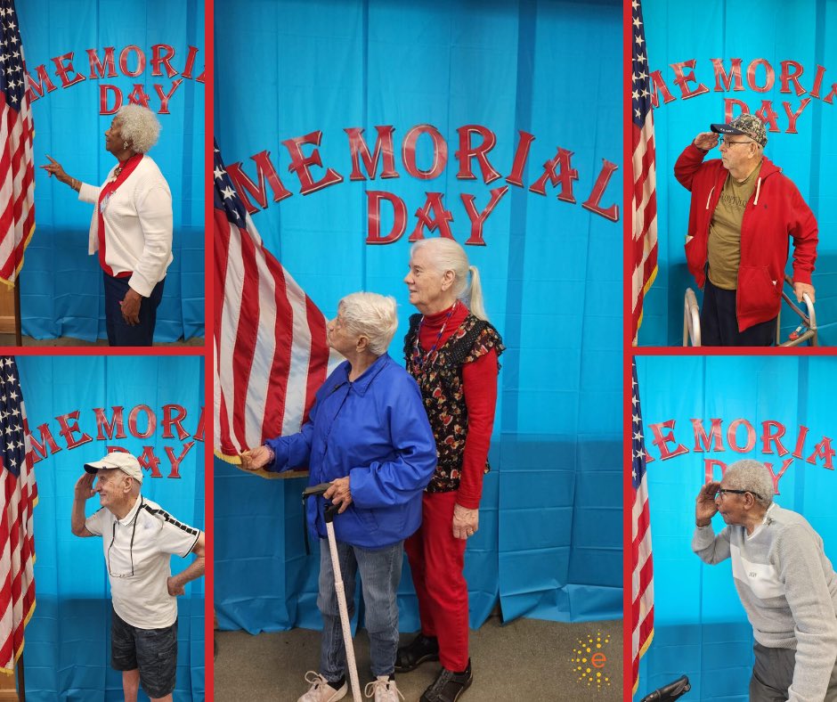 Happy #MemorialDay from our beloved #EastersealsSouthFlorida veterans! We are grateful beyond measure for their extraordinary service and sacrifice. 💙🇺🇸

#AdultDayCare #OlderAdultsMonth