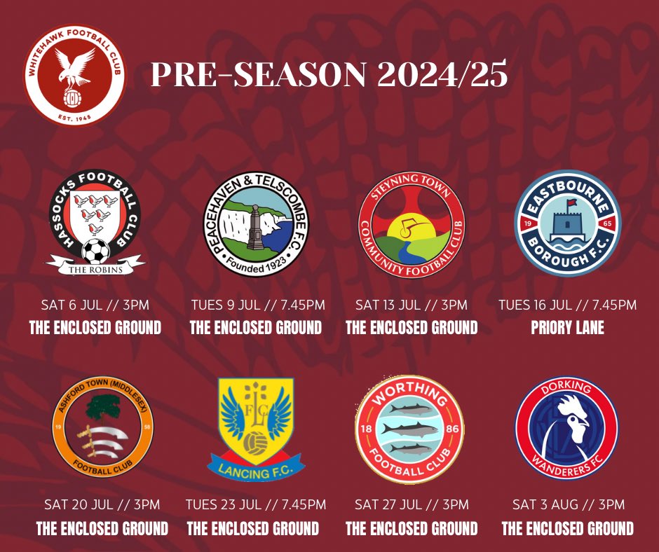 📅 Here they are… Our 2024/25 pre-season fixtures! 👊 #COYH ❤️