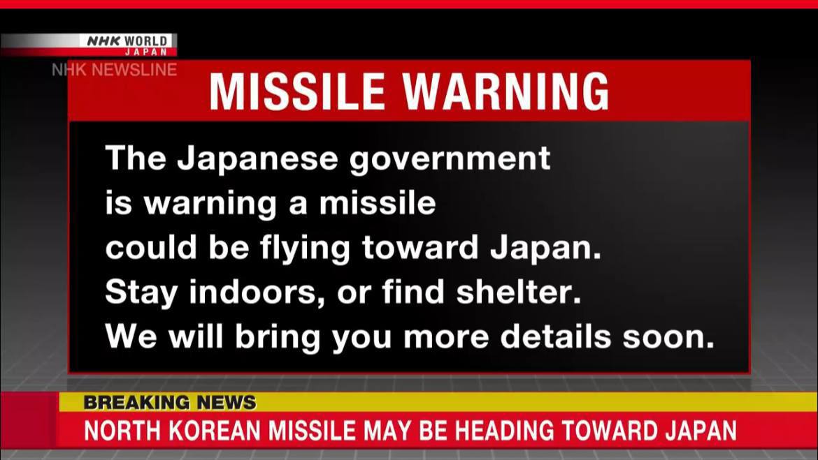 Breaking 🚨 🚨   Missile Fired At #Japan By North Korea