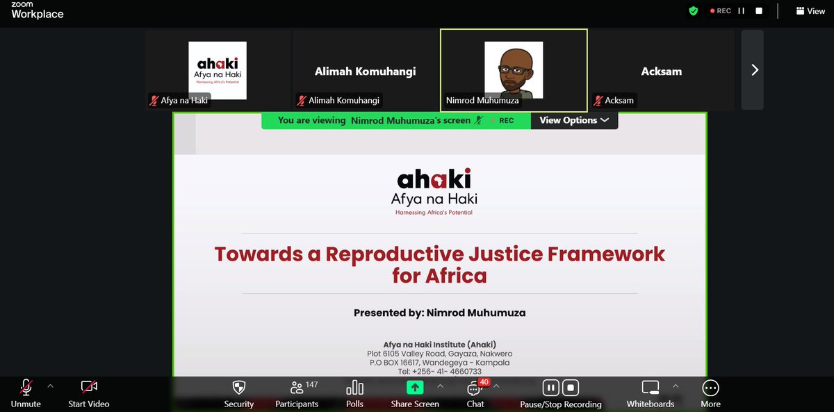 afyanahakiug's tweet photo. Day 1 of Cohort 5 for the Advocacy for Reproductive Justice in Africa short course kicked off today!
  
Facilitators, Prof. Ben Twinomugisha and Nimrod Muhumuza provided participants with a rich foundation for understanding reproductive justice in the African context, exploring definitions, concepts, and practices in Reproductive Justice and reframing SRHR Litigation from Reproductive Choice to Reproductive Justice. #ARJAShortCourse