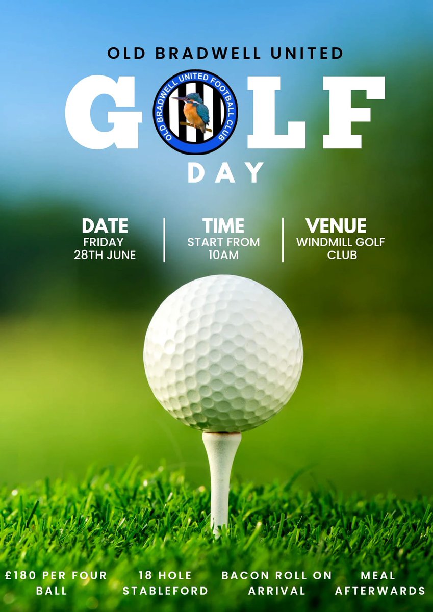 OldBradwellUtd's tweet photo. We still have spaces on our annual golf day.

Always a great event with both individual and team prizes up for grabs.

As usual we’ll have the  🍻 🛺 on call to help keep you refreshed during your round.

Contact us if interested in playing. https://t.co/51eGI3eVzJ