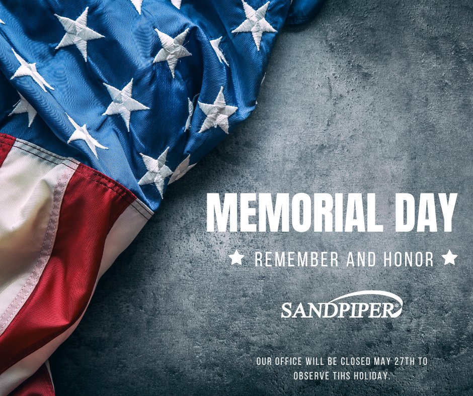 Remembering and honoring those who sacrificed their lives for our freedom. Happy Memorial Day from your friends at Sandpiper!

#Sandpiper | #MemorialDay 🇺🇸