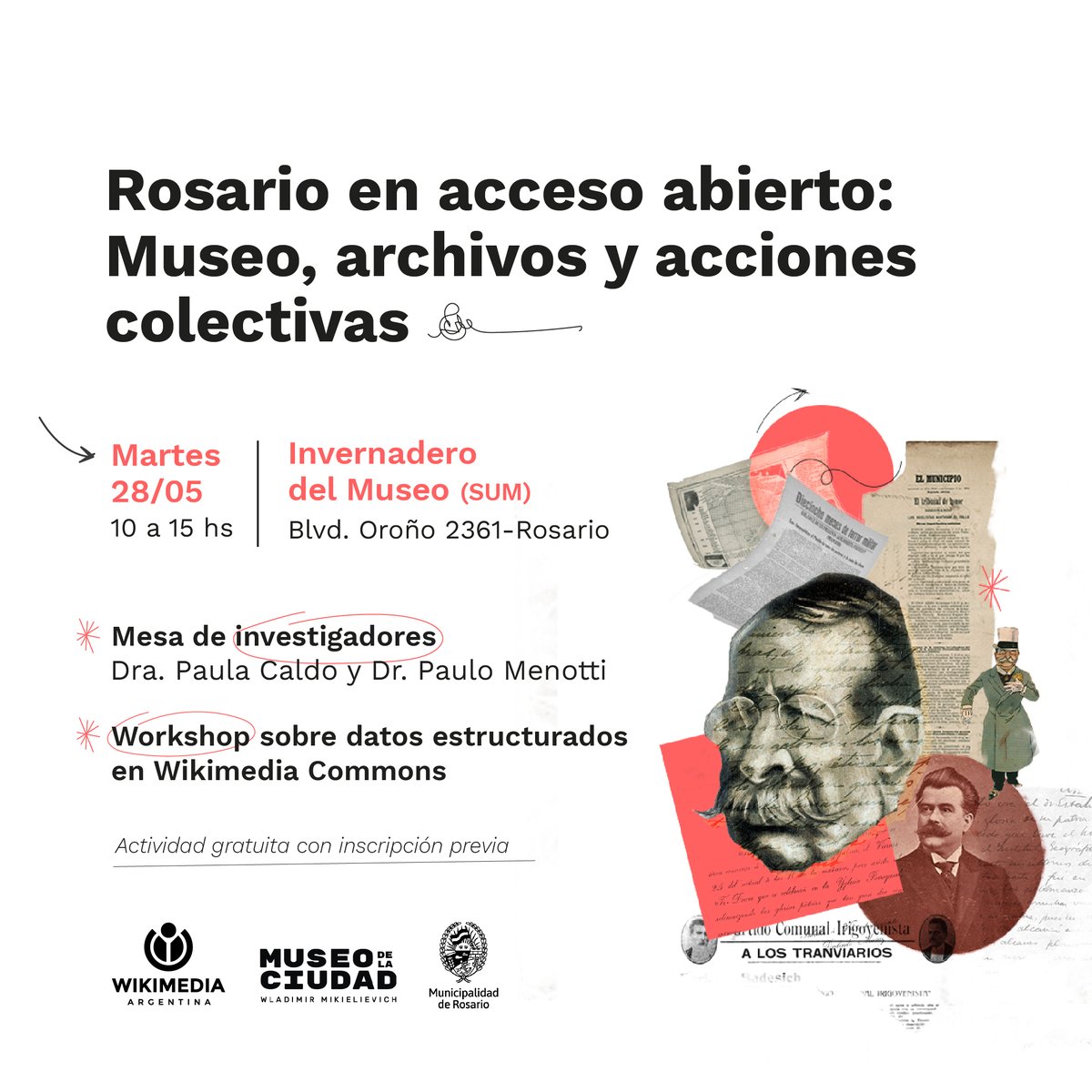 📃 [HOY] Wikimedia Argentina y el Museo de la Ciudad de Rosario (<a href="/museodelaciudad/">Museo de la Ciudad</a>  ) invitan a conocer en profundidad los documentos digitalizados y mejorar sus descripciones en Wikimedia Commons.

🔗 wikimedia.org.ar/2024/05/10/ros…