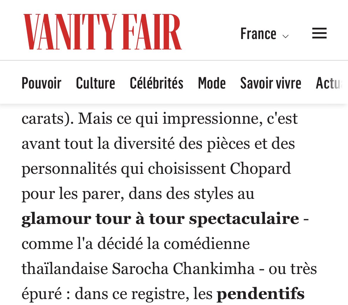 Saro featured in Vanity Fair France with Chopard ❤️‍🔥

#srchafreen #FreenSarocha

vanityfair.fr/galerie/festiv…