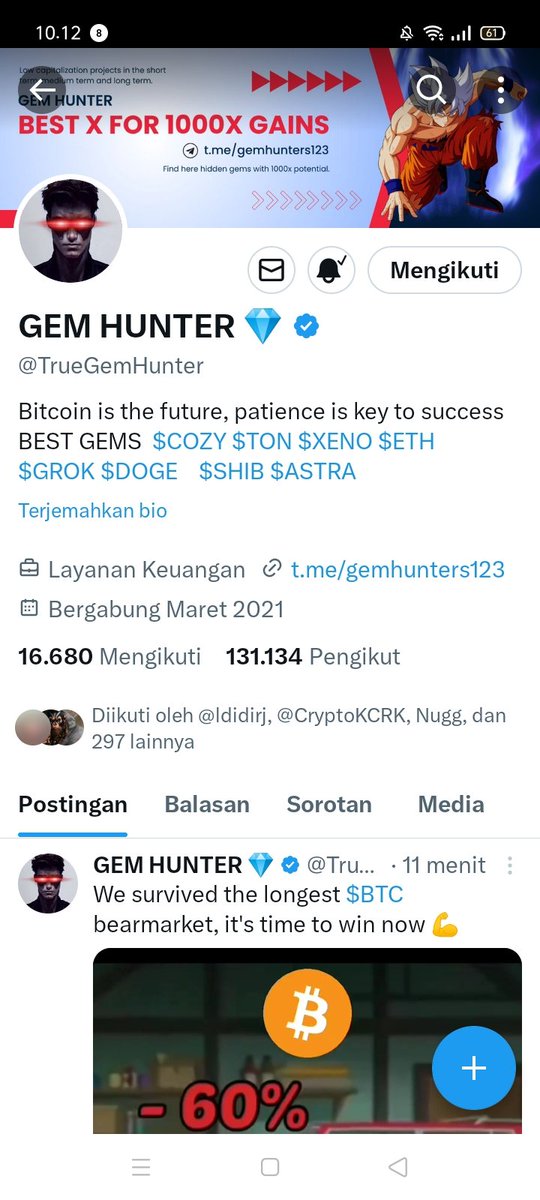 tatanintan_'s tweet photo. @TheLisaCrypto @TrueGemHunter Done https://t.co/0tbhU0D5Cf