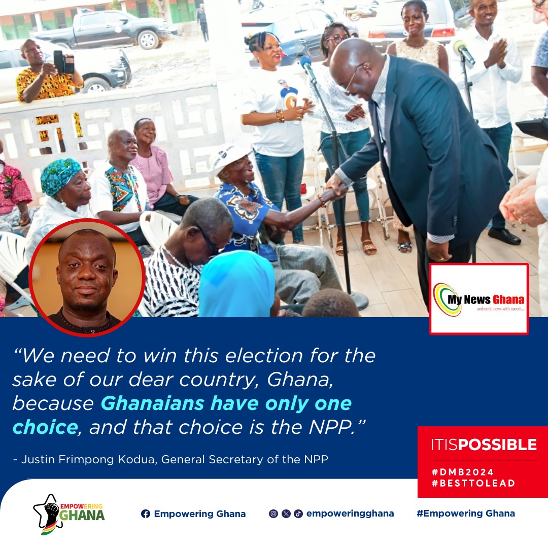 Ghanaians have only one choice for a thriving nation, secure a bright future for Ghana by voting for Dr. Bawumia

Via: @mynewsghana

#EmpoweringGhana #Bawumia2024 #ItIsPossible #Election2024 #FutureLeadership #BreakingThe8WithBawumia #GhanaDecides #BawumiaForProgress