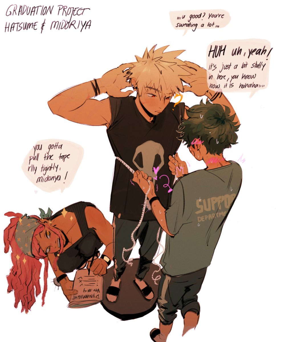 more of my quirkless!deku au for a kofi request ^-^