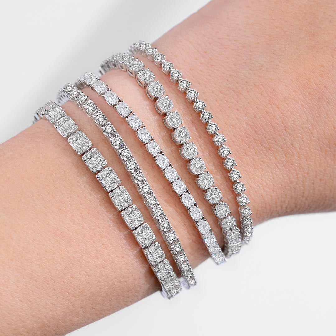 Our diamond tennis bracelets add the ultimate touch of elegance and sparkle. Wear them solo or stacked for a dazzling effect ✨💎 #DiamondTennisBracelets #StackedBracelets #ElegantJewelry #SparkleEveryday #ASHI