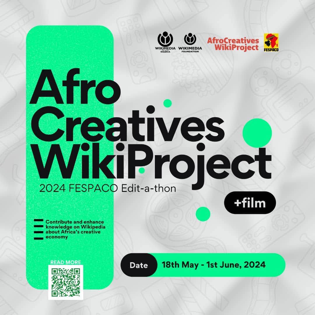 AfroCreativesWikiProject is ongoing! Here are three important steps to take to participate in the 2024 FESPACO edit-a-thon campaign: • Step one: Join the campaign dashboard: bit.ly/ACWPFilmDashbo… • Second step: Create/improve Wikipedia articles on African film and