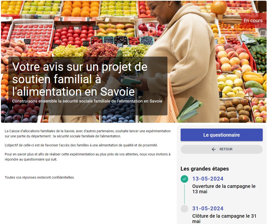 Caf73_actus's tweet photo. Encore quelques jours pour répondre au questionnaire la CAF à votre écoute. 
✅Les réponses seront utiles pour préparer le projet de CAF73 sur l’expérimentation avec ses partenaires d’une sécurité sociale familiale de l’#Alimentation
En savoir plus :https://t.co/0GJMYf9Dzg
#caf73 https://t.co/uiHJc0z1cY