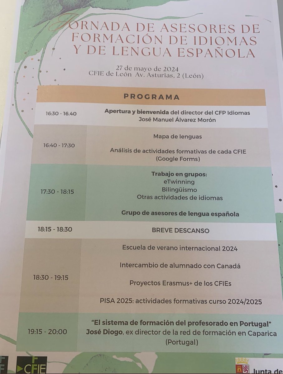 Hoy, acogemos en el @CFIEdeLeon la formación del equipo de asesores/as lingüísticos @educacyl organizada por el @CFPIdiomas.

#formaciónCyL
#internacionalizaCyL