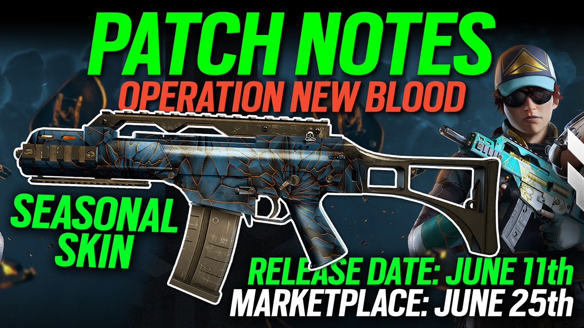 Checking out the seasonal skin and more in this patch notes video: youtu.be/nfHqIN-g30k

Season launches on June 11th 🤞 and Marketplace full launch on June 25th

#r6s