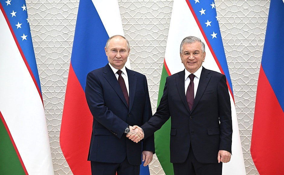 🇷🇺🇺🇿 President Vladimir #Putin to President of Uzbekistan Shavkat #Mirziyoyev: 💬 Our trade and economic ties are being diversified and have a good outlook for the future, particularly in industrial cooperation and high technologies. t.me/MFARussia/20343 #RussiaUzbekistan