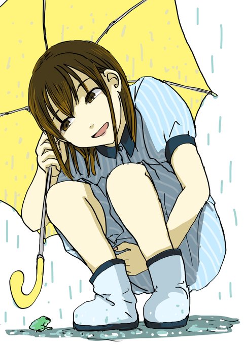 「holding umbrella」 illustration images(Latest)