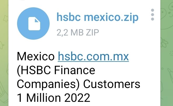 ⚠️Filtran base de datos de miles de cuentahabientes de HSBC México en grupo de ciberdelincuencia⚠️

En un grupo de Telegram, que dice pertenecer al ransomware LockBit 3.0 —que está bajo la mira del FBI— se publicó una base con datos bancarios de miles de presuntos cuentahabientes