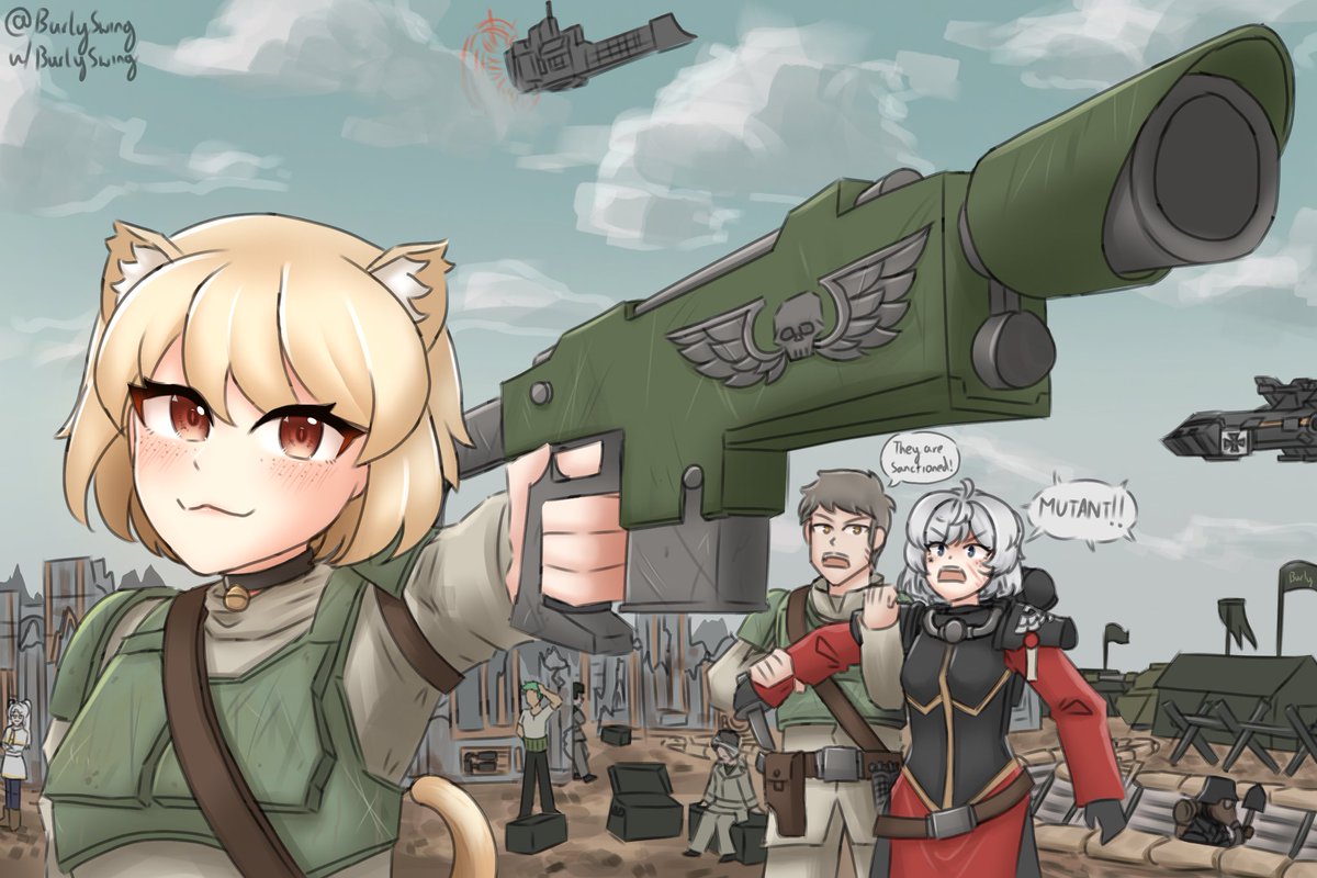 Imperially Sanctioned Cat-girls

#warhammercommunity #warhammer40k #animeart