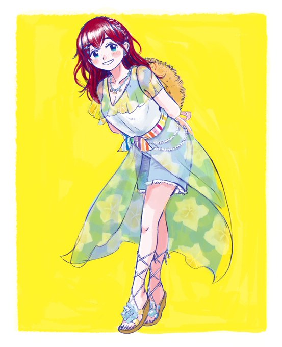 「red hair standing」 illustration images(Latest)