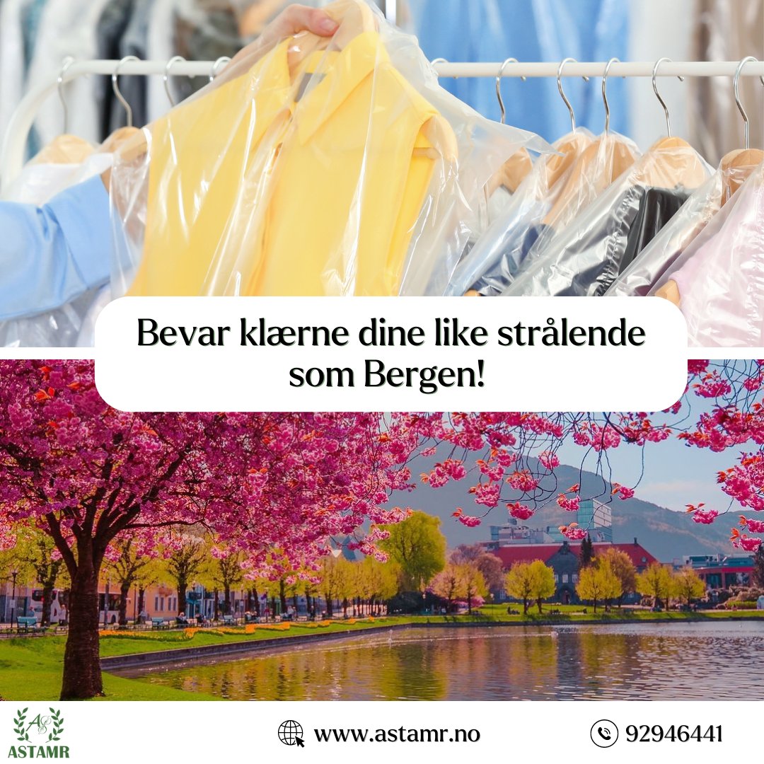 Bevar klærne dine like strålende som Bergen!🌸🌼Rens av klær bevarer fargene og stoffet.
*Kontakt oss på: 92946441
*eller besøke nettsiden vår (astamr.no). Fiks ferdig
#astamr #systue #renseri #rens #drycleaning #laundryservice