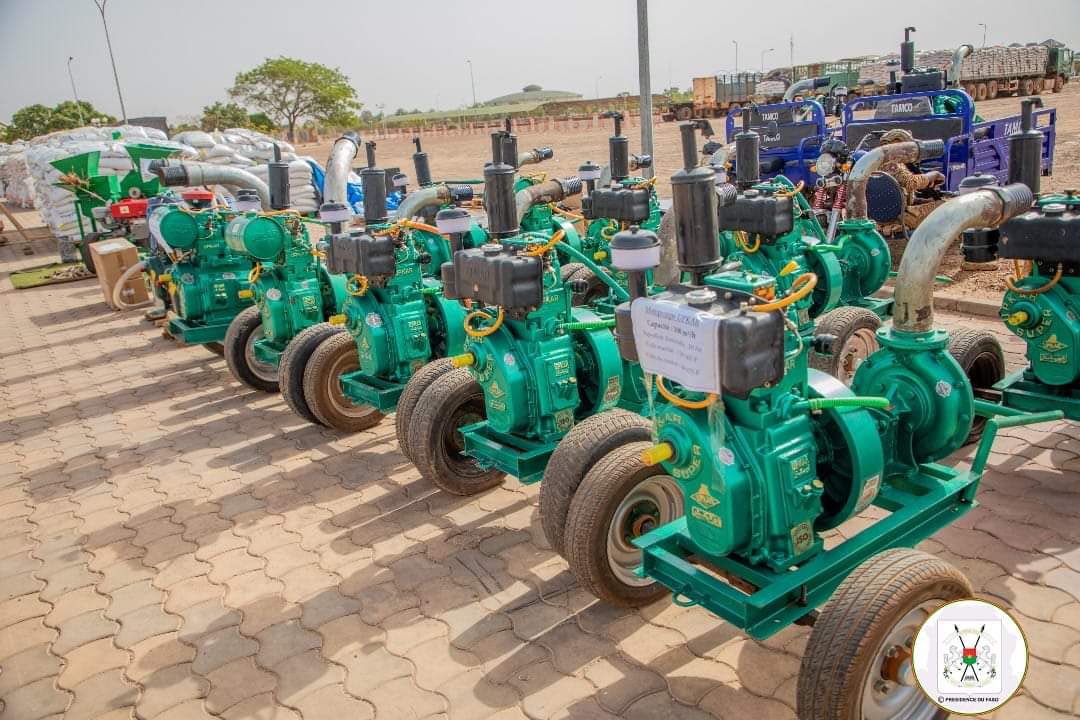 Burkina Faso's 36-year-old President Ibrahim Traore hands over 400 tractors, 239 motorcycles and 710 motor pumps to agricultural investors to boost production. The Government also provided 714 motorcycles for Farm Agents. The Government will support producers with 10,000 tonnes