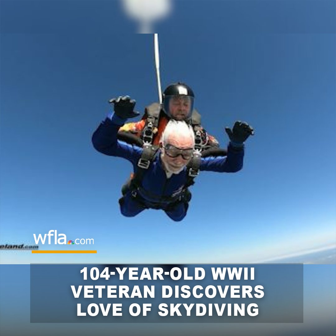 WAY TO GO, ERNIE! The 104-year-old WWII vet completed his second skydive and says he 'may just do it' again... on his 107th birthday. STORY: bit.ly/3wYmzyw