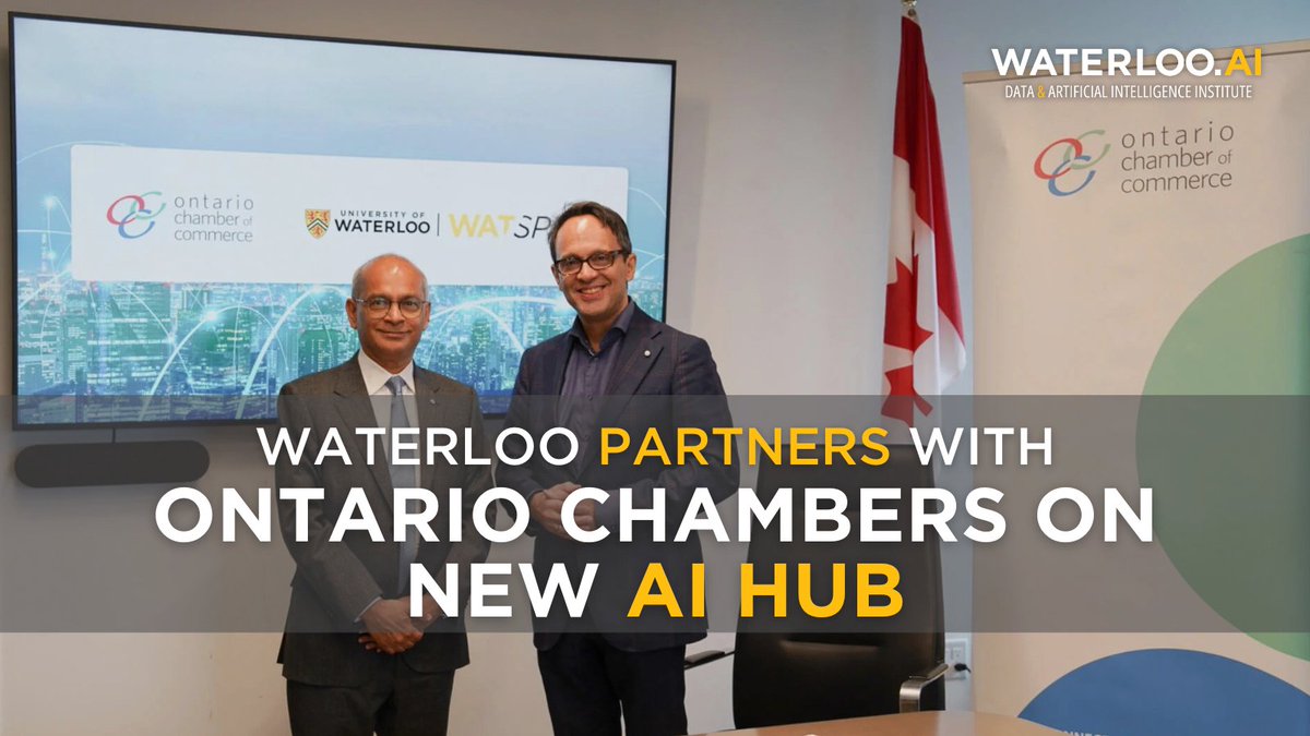 📰 Waterloo partners with Ontario Chamber on new AI Hub 📬 Check out this article and more in our May newsletter! bit.ly/3KoZ7xr #AI #innovation #technology