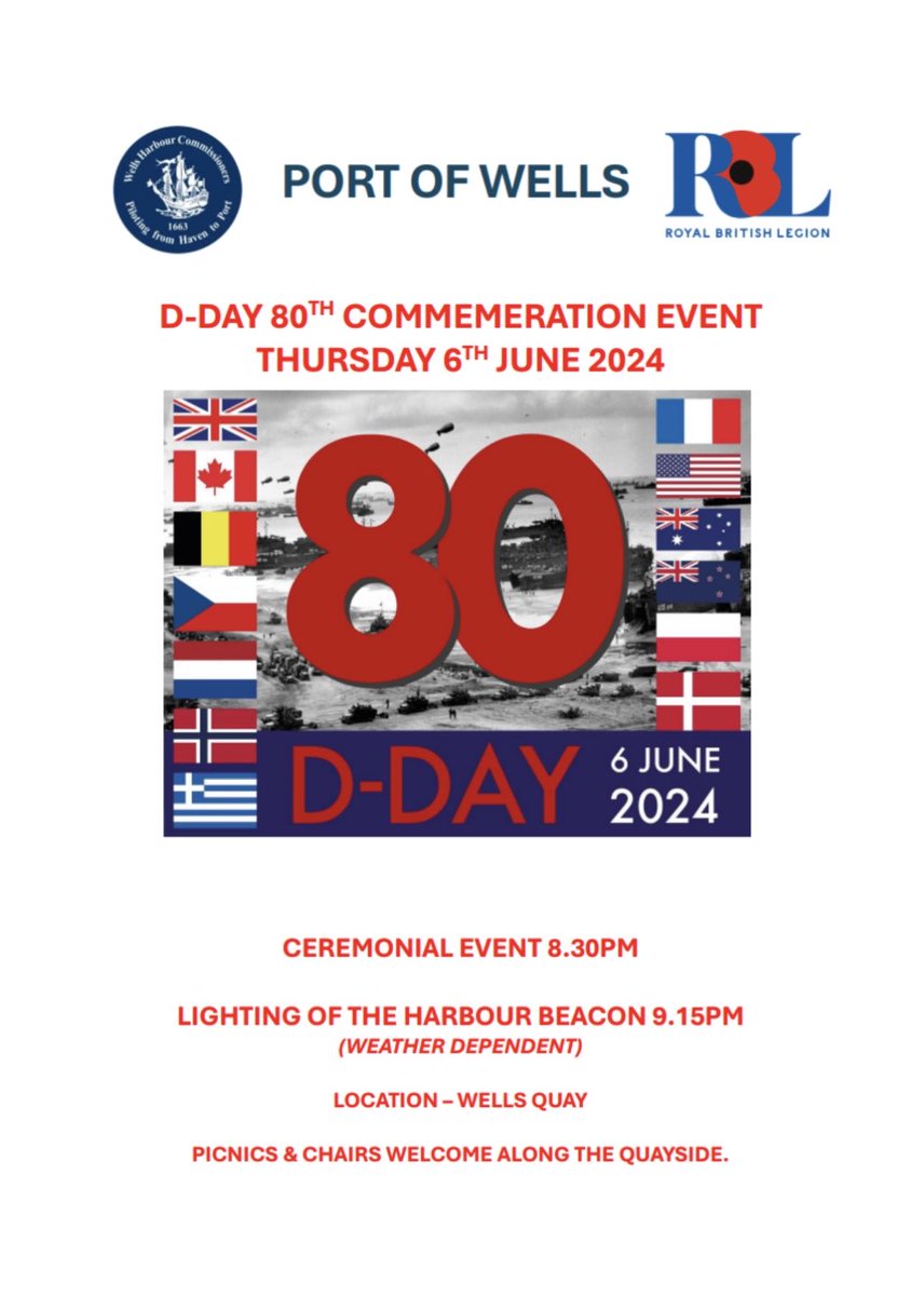 This will be a wonderful way to commemorate 80 years since D Day  #DDay #wellsharbour #wellsnextthesea #memorialday