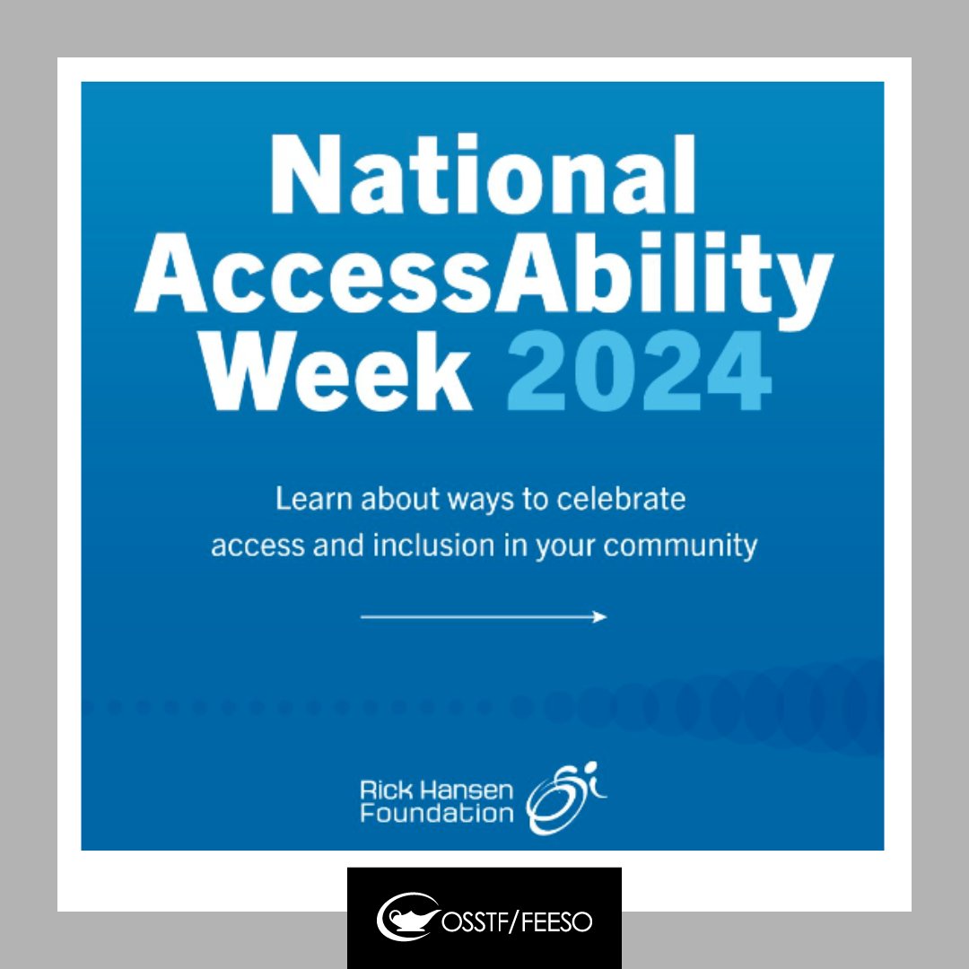 It's National AccessAbility Week 🎉 

#OSSTF supports fully inclusive classrooms and we are spotlighting @RickHansenFdn resources for supporting your classroom’s journey to inclusion. 

Check them out 👉🏽 rickhansen.com/schools-commun…

#NAAW #OntEd #NAAW2024 #NationalAccessAbilityWeek