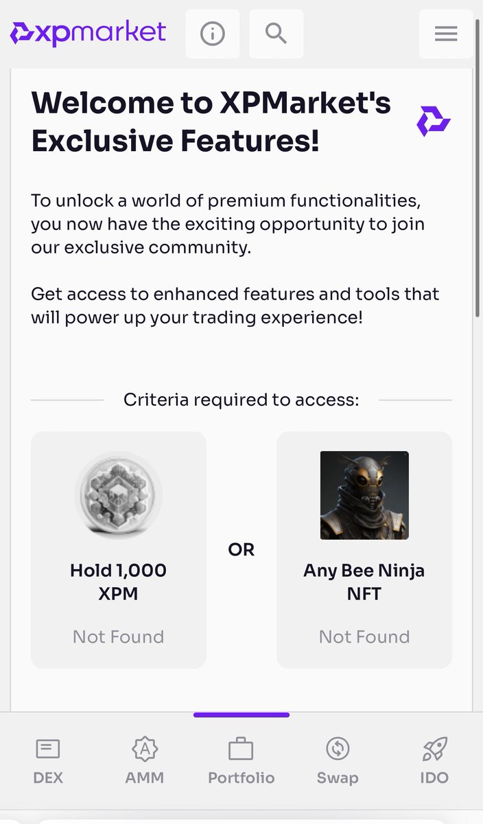 So to see my own portfolio on @xpmarket I now have to purchase your token??