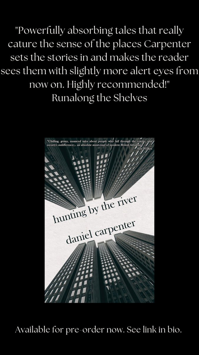 Fancy horror stories about homelessness, hunting parties, undercover police, cost of living, the housing crisis, the changing urban landscape, and the terrible unknowable void at the centre of everything? My debut collection HUNTING BY THE RIVER is out now. Links below.