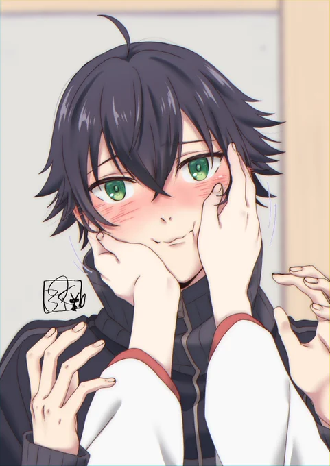 水心子くんの頬をさすってみました