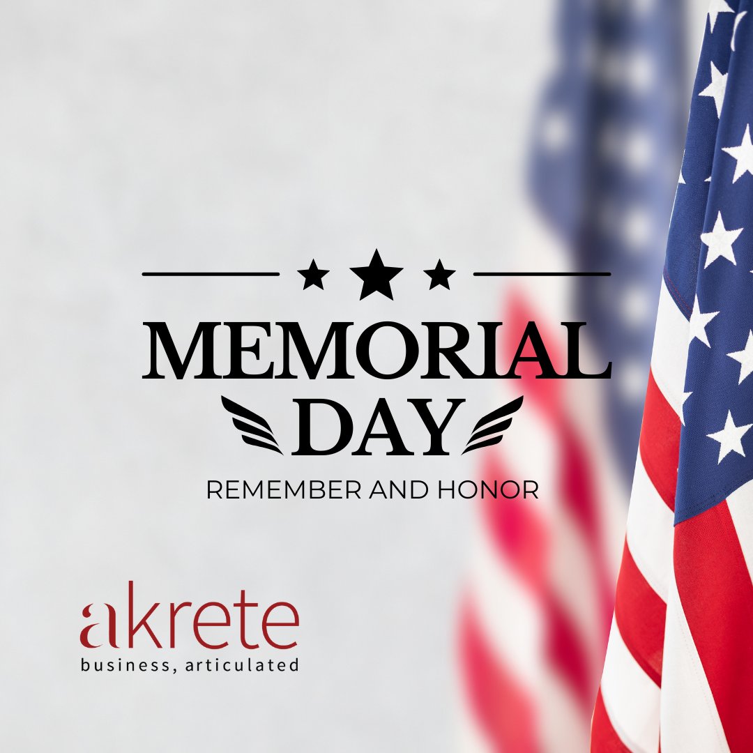 TeamAkrete's tweet photo. This Memorial Day please join #TeamAkrete in remembering all those who made the ultimate sacrifice for our country. We are grateful for their courageous service and keep their families in our thoughts. #ThankAVeteran #Freedom #MemorialDay2024 https://t.co/Pt3Tsp9h8d