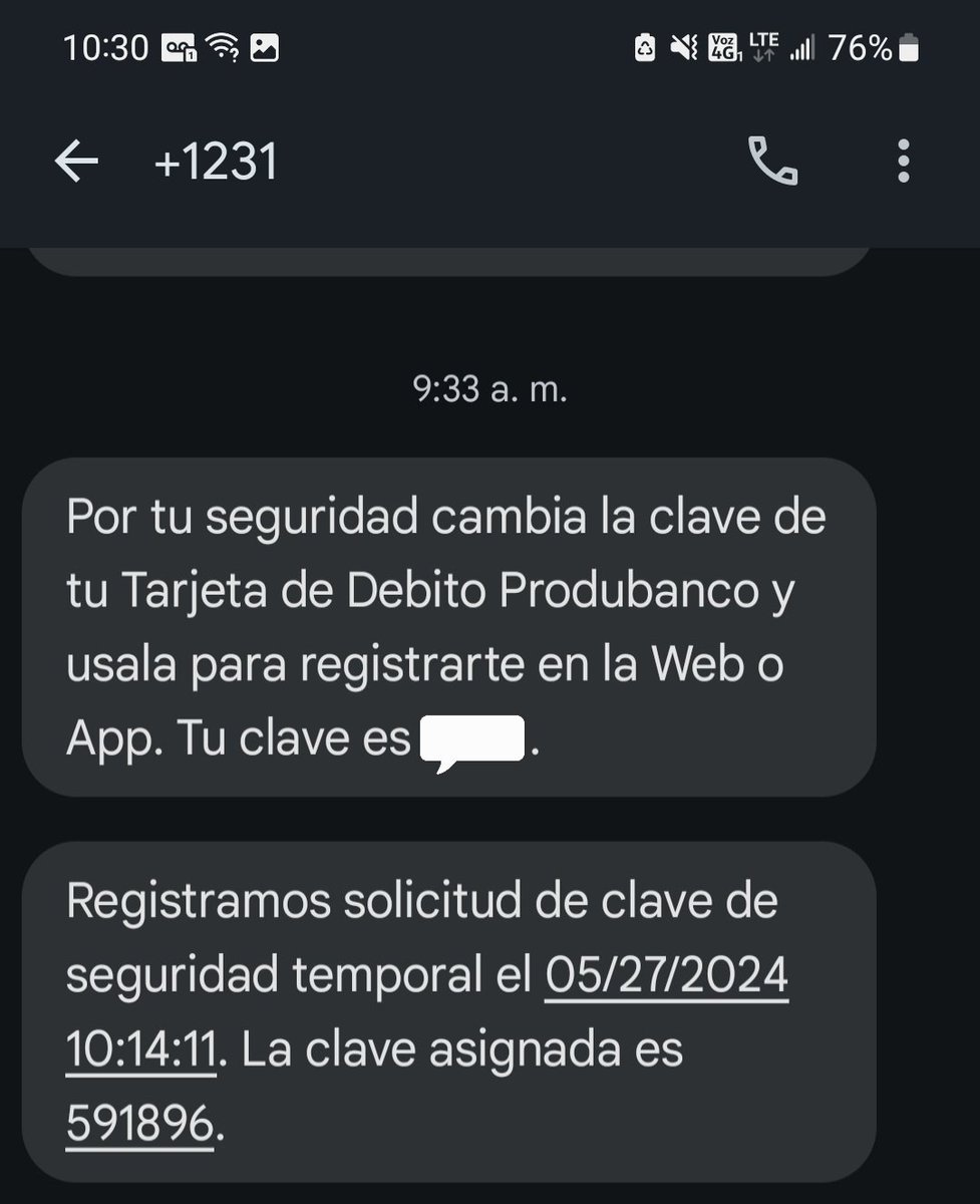 KarlaMataB's tweet photo. Hoy a las 9:33 recibí un mensaje de @produbancoec con la clave de una tarjeta de débito que aún no he recibido y sorprendente a las 10:08 recibo una llamada de un señor para "validar" si ya había recibido mi tarjeta de débito PRODUBANCO. https://t.co/rBLEPt3Yyx