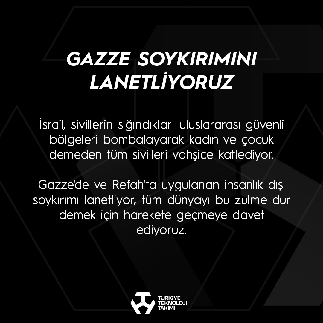 GAZZE SOYKIRIMINI LANETLİYORUZ İsrail, sivillerin sığındıkları uluslararası güvenli bölgeleri bombalayarak kadın ve çocuk demeden tüm sivilleri vahşice katlediyor. Gazze'de ve Refah'ta uygulanan insanlık dışı soykırımı lanetliyor, tüm dünyayı bu zulme dur demek için harekete