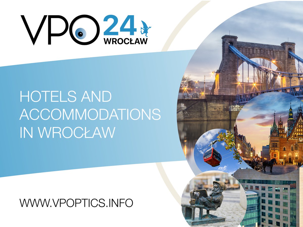 On this page please find a short list of high quality hotels within walking distance of the Venue. VPO24 will be held at the D20 building at Wrocław University of Science and Technolog, otherwise known as the Congress Center ("Centrum Kongresowe").
vpoptics.info/hotels-accommo…