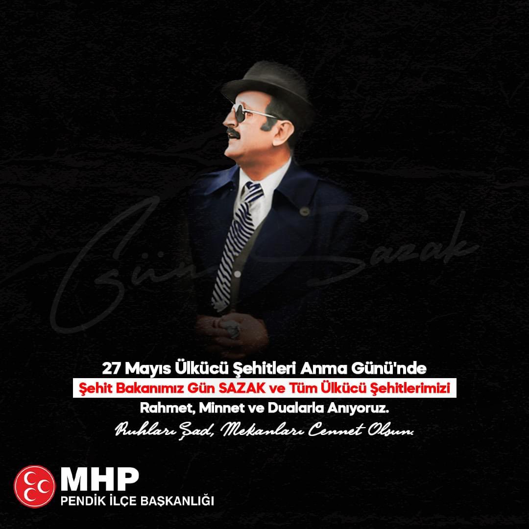 Gün Sazak ve Tüm Ülkücü Şehitlerimizi
Rahmet,Minnet ve Dualarla Anıyoruz.

#günsazak 
#mhp 
#ülkücü