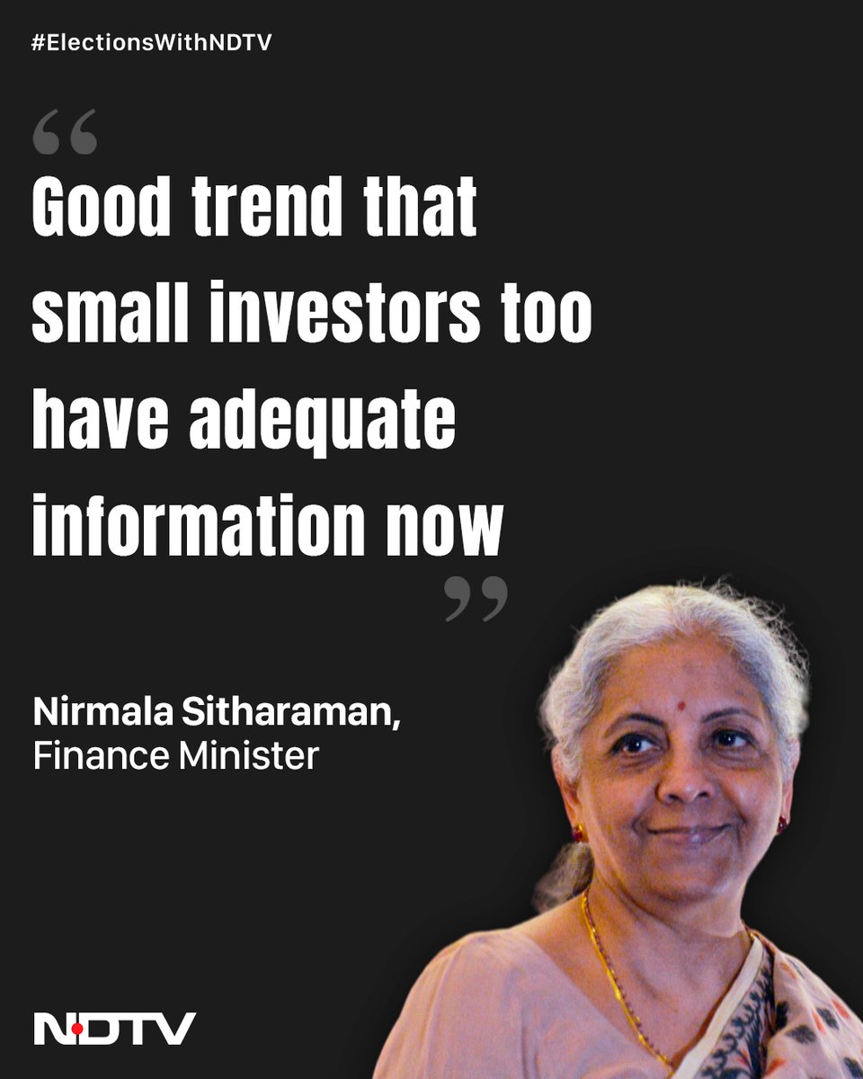 🔴 #NDTVExclusive | Finance Minister Nirmala Sitharaman (@nsitharaman) on stock market #ElectionsWithNDTV #LokSabhaElections2024