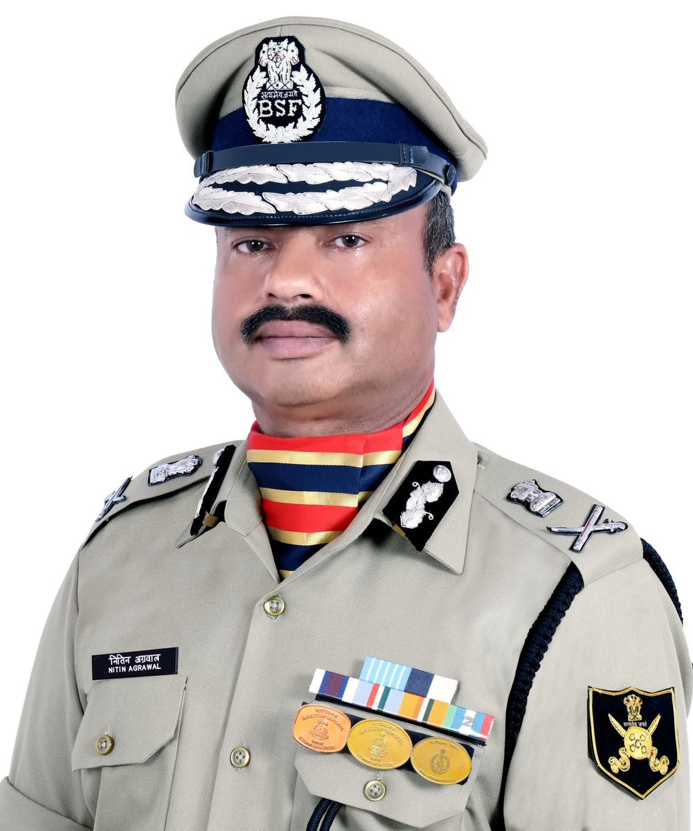 BSF_India's tweet photo. Watch : Sh Nitin Agrawal, IPS, DG BSF illuminating upon the genesis of BSF, role in securing India’s borders with Pakistan & Bangladesh, internal security and the impact of modern technology in parlance to BSF. 

Exclusive interview of DG BSF will be telecasted on 28 May 24 in DD Morning Show from 0800 Hrs onwards on DD National Channel and at 0900 Hrs on DD Bharti. 

#JaiHind
#BSF