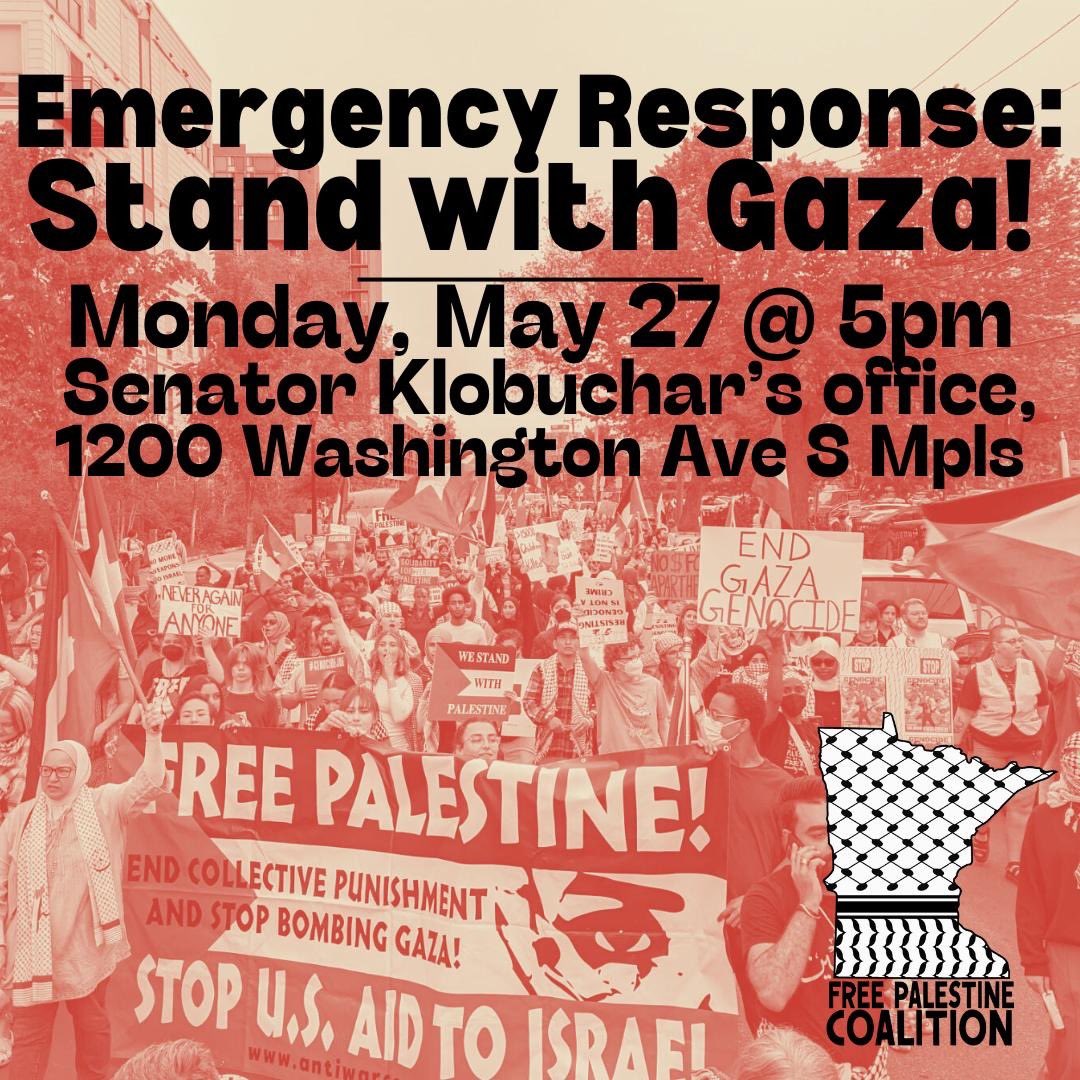 Emergency Protest Today - All Eyes on Rafah! Israel bombed Rafah more than 60 times in 48 hours, striking displaced Palestinians in tents, killing more than 30 Palestinians, including children. Speak out against this massacre and tell the Dems to stop funding this genocide!