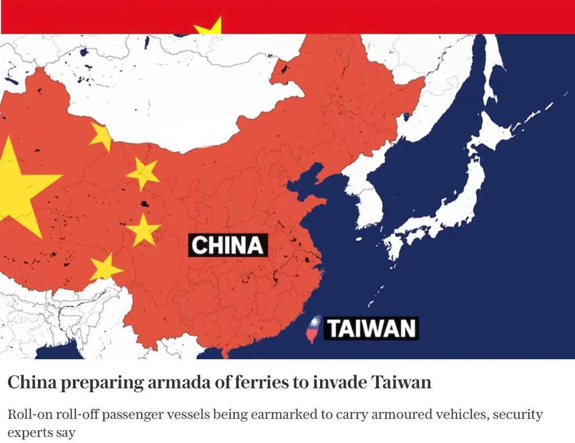 China is preparing a large military fleet to invade Taiwan - The Telegraph ▪️ Beijing has a shortage of landing ships, so civilian vessels will be used as military vessels. ▪️ They can be launched after coastal defenses have been destroyed or for mass pressure. ▪️ Landing