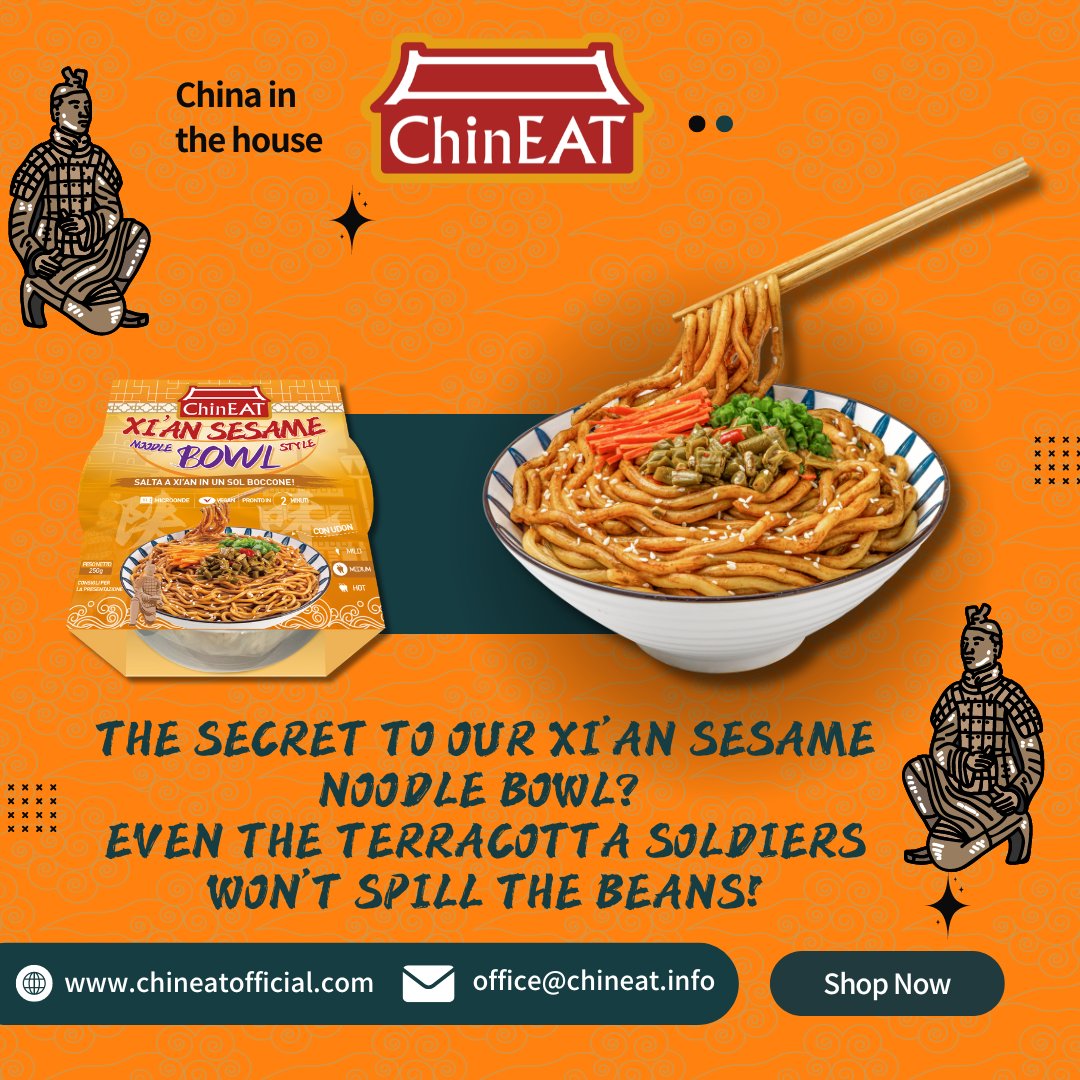 We cracked the code (But the soldiers ttay silent): Xi'an Sesame Noodle Bowl - Unlock the flavor mystery! Visit chineatofficial.com drop an Email to office@chineat.info and keep in touch with us!⁠ #chinesefood #asianfood #xi'an #西安 #兵马俑 #terrecottasoldiers #chineat