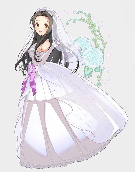 「long hair wedding dress」 illustration images(Latest)