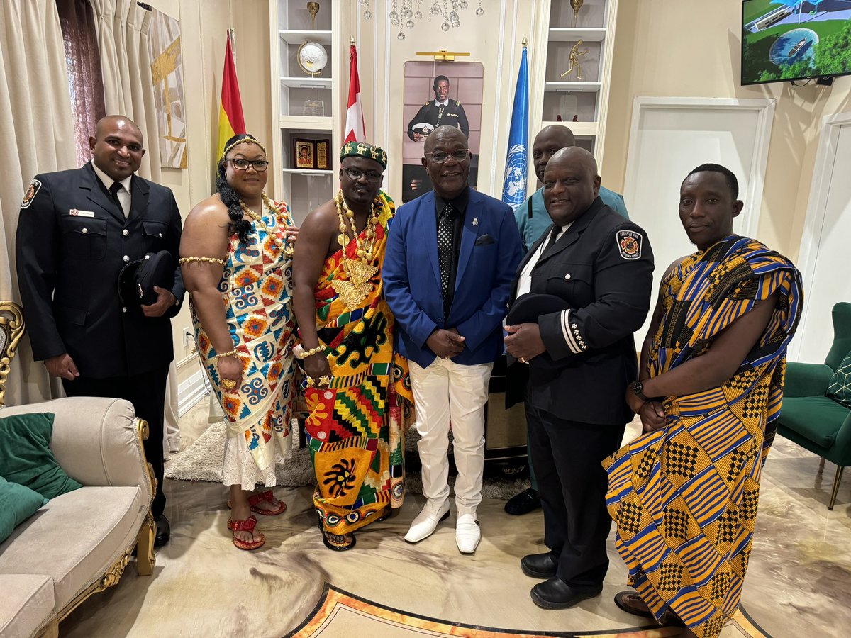 BIPOCfire's tweet photo. Thank you @miraclearena for hosting Allied Firefighters at the Canadian Religion and Culture Council launch (https://t.co/seS9YwkKzg). 

It was an honor to be with the King and Queen of Ghana, the Vice President of Ghana, @DavidSmithMPP, DR. Kofi Danso, and other esteemed guests. https://t.co/MqI38LQ3ok